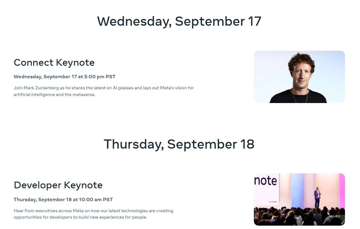Meta公布Connect日程，北京时间9月18日早上8点扎克伯格开讲