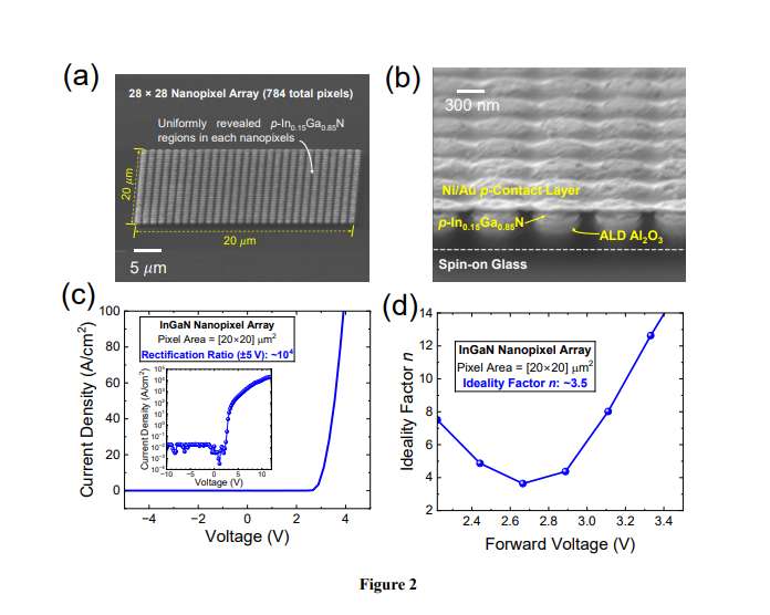 多国研究团队开发基于单晶GaN衬底的InGaN纳米像素LED阵列