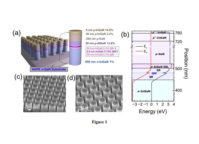 多国研究团队开发基于单晶GaN衬底的InGaN纳米像素LED阵列