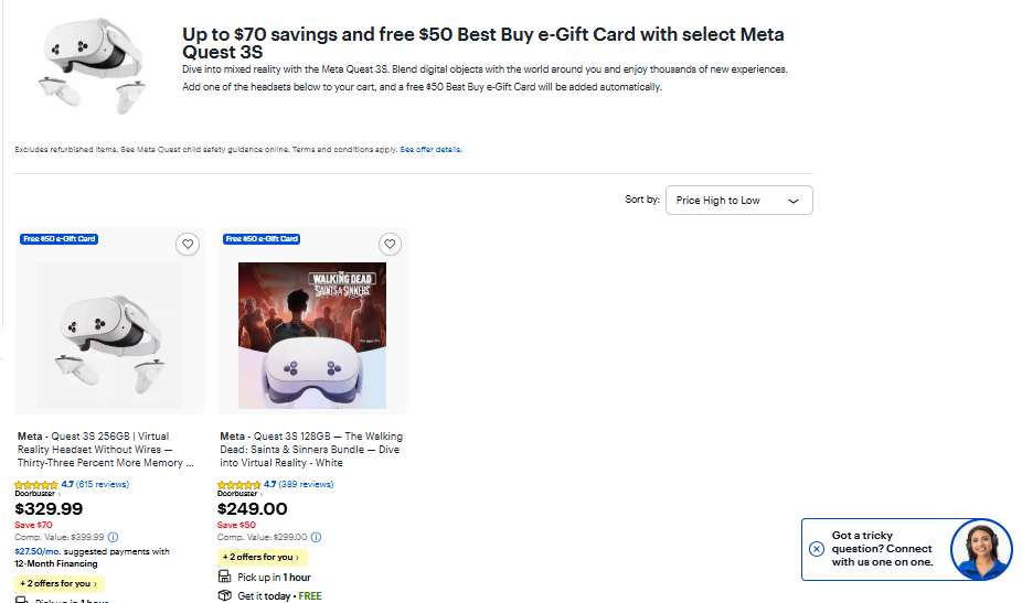 百思买Quest 3S促销价249美元,附赠价值110美元的黑五特惠