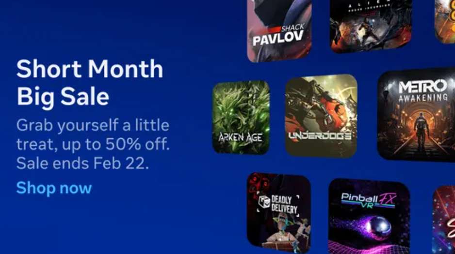 Meta启动Quest Store二月短促活动，最高半价优惠