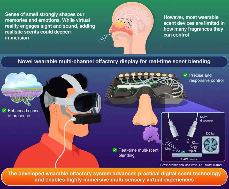八种香味实时调配，日本科学家为VR研发多通道可穿戴嗅觉装置