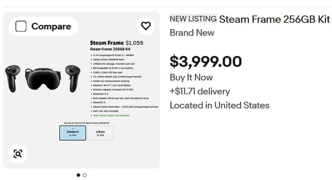 黄牛与骗子盯上Steam Frame候补买家：eBay高价倒卖，假预订截图泛滥