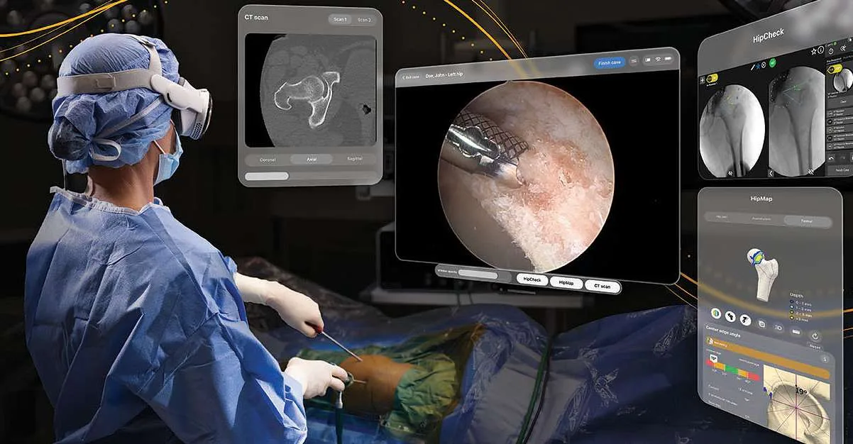 Stryker宣布完成首例苹果Vision Pro辅助髋关节镜手术