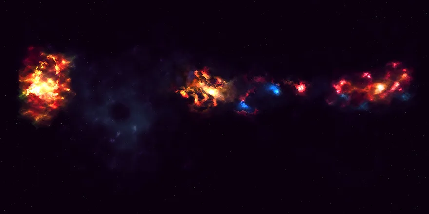 在虚拟现实秋千上穿越太空和宇宙边缘