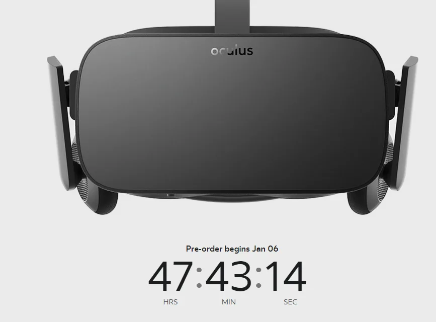 Oculus将于1月7日凌晨启动消费者版CV1预订