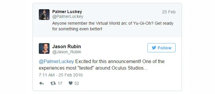 Oculus可能会带来虚拟现实版《游戏王》卡牌游戏