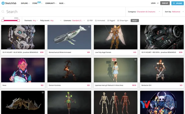 Sketchfab为AR-VR内容创作者推出3D模型商店