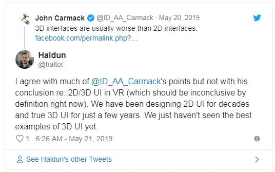 为什么卡马克说 3D UI 比 2D UI 更糟糕