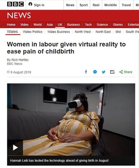 英国威尔士大学医院用Pico VR头显为待产孕妇舒缓压力