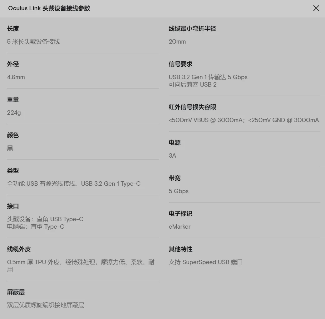 售价79美元，Oculus Link官方线缆正式发售