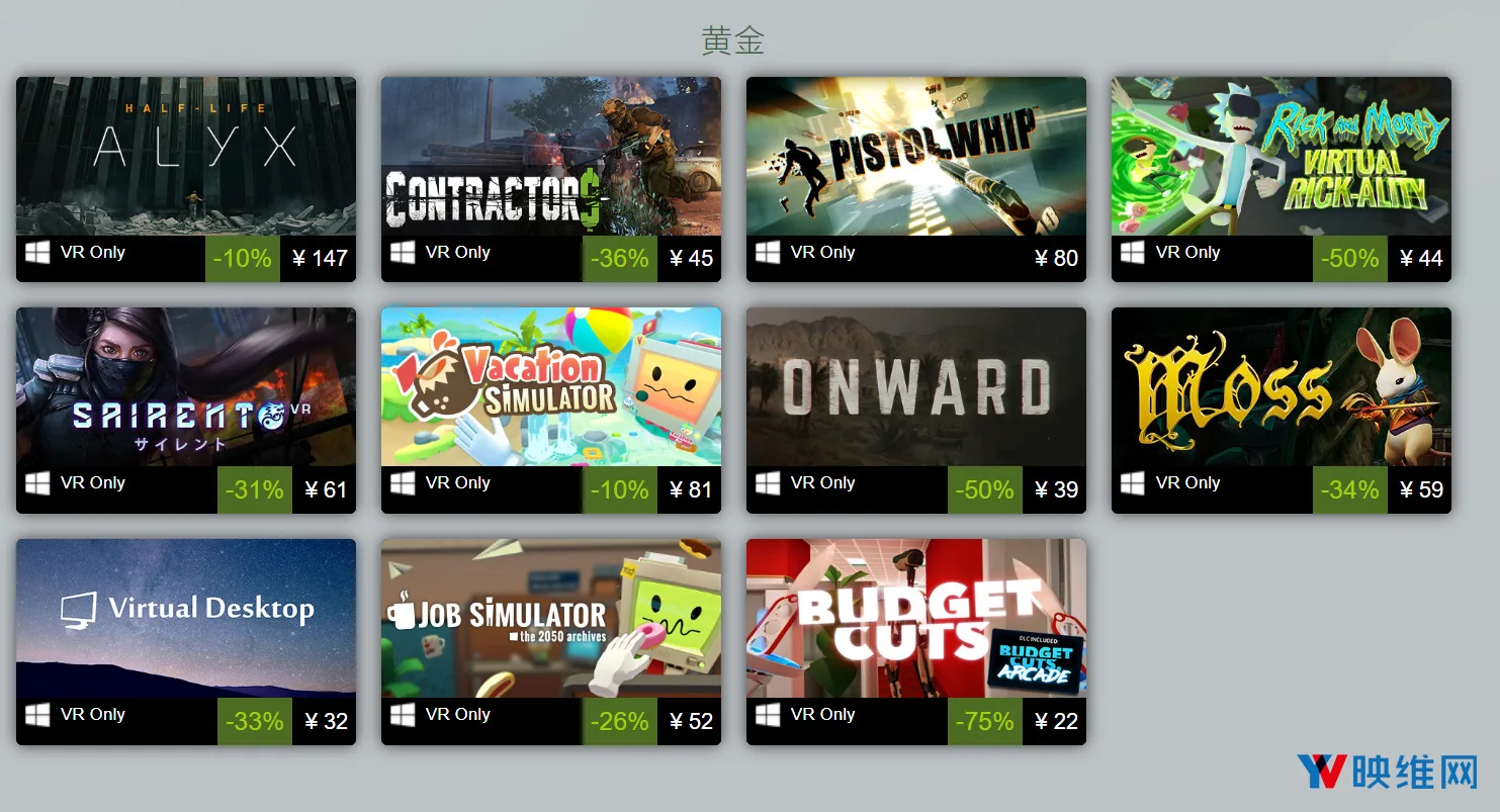Steam 2019最畅销VR游戏TOP100公布，穴居人《合约战士》登榜TOP23