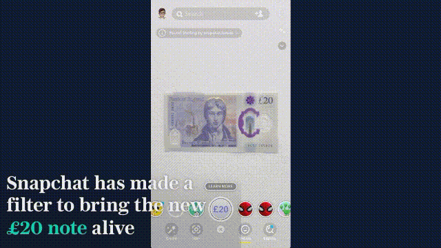 New-£20-note-comes-to-life-with-Snapchat-filter