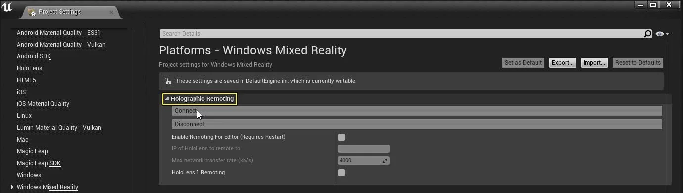 微软为HoloLens 2 Unreal开发添加PC无线串流支持