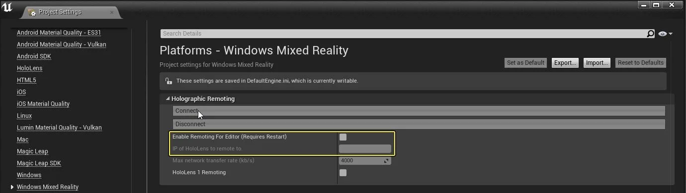 微软为HoloLens 2 Unreal开发添加PC无线串流支持