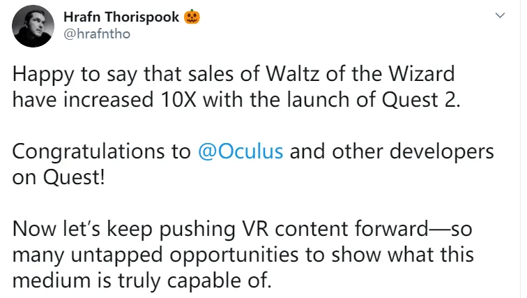 再创新成绩!Quest 2发货推动Quest VR游戏销量大暴涨