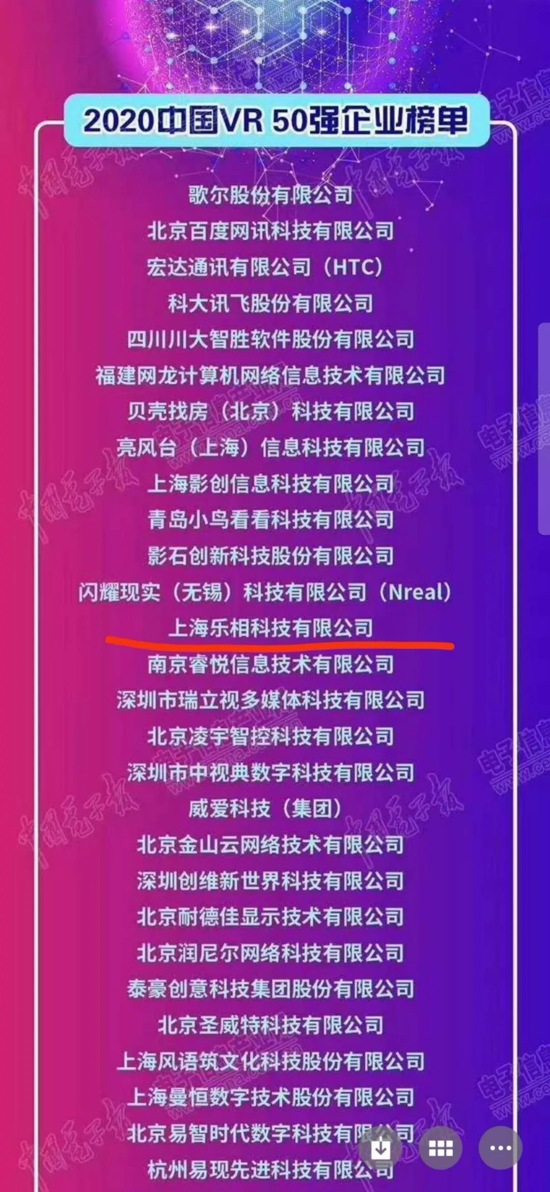 大朋VR再度入选中国VR50强