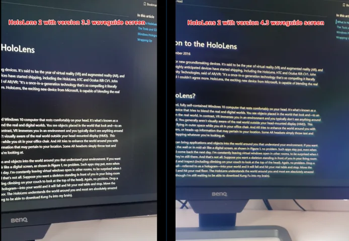 最新版本HoloLens 2已经大大改善“彩虹图像”显示问题