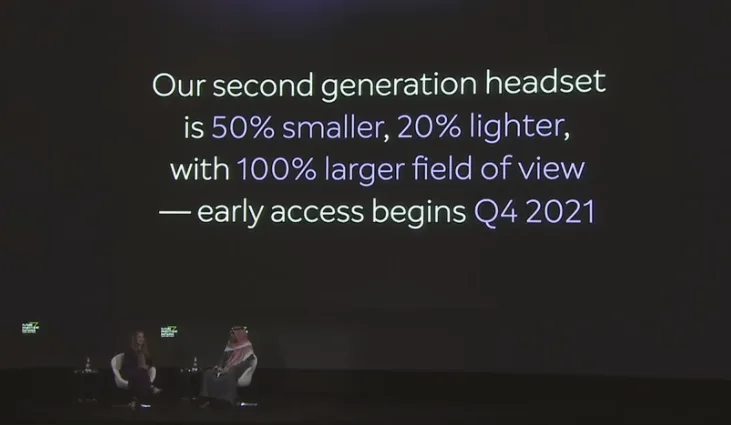 Magic Leap 2将于2021年Q4发布，视场翻倍，尺寸小50％，重量轻20％
