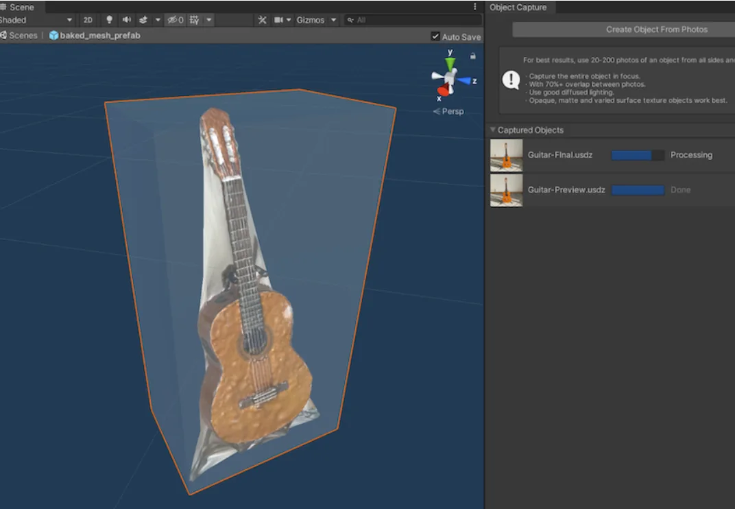 Unity演示苹果Object Capture功能，3D内容创作下一步，集成版本秋季发布