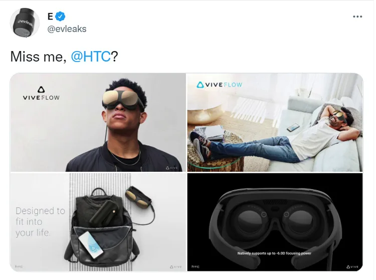 HTC一体式VR头显Vive Flow疑似被泄露，大量宣传图公布