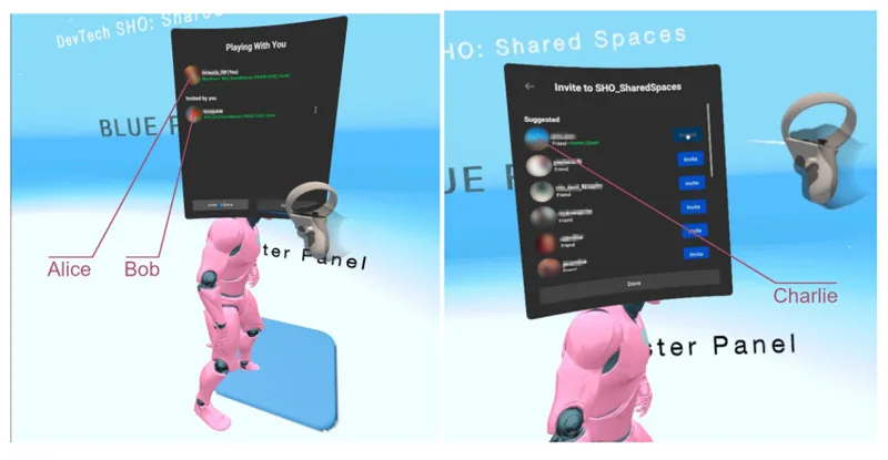 SharedSpaces演示通过Oculus Social API支持多人联机