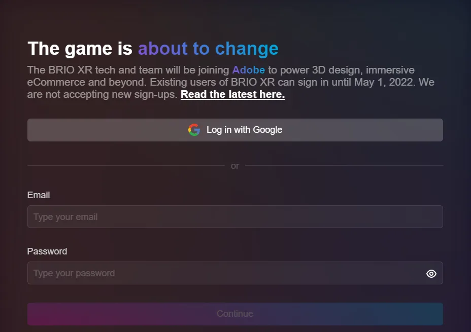 Adobe收购AR/VR演示平台BRIO XR,加码3D设计和XR电子商务