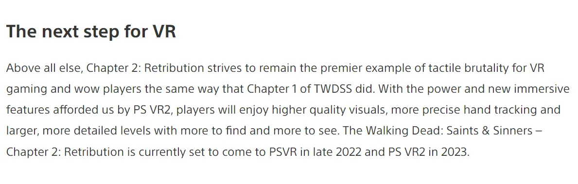 索尼暗示PSVR 2或在2023年发布