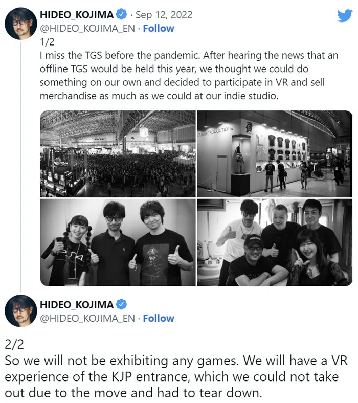 小岛秀夫将在东京电玩展亮相VR展厅，但仍没制作VR游戏