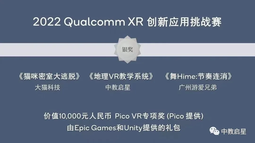 中教启星新品荣获“2022 Qualcomm XR 创新应用挑战赛”金、银奖！