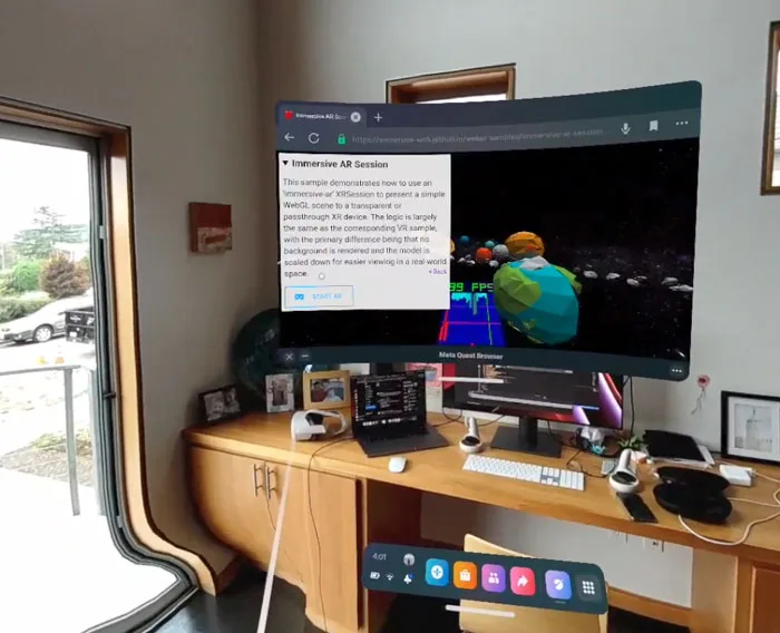 Quest Browser浏览器正式支持WebXR混合现实体验