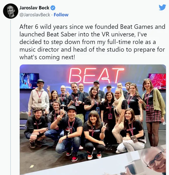 《Beat Saber》创始人宣布离职，寻求新机会