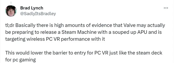 代码挖掘：Valve升级版Steam Machine瞄准无线PC VR