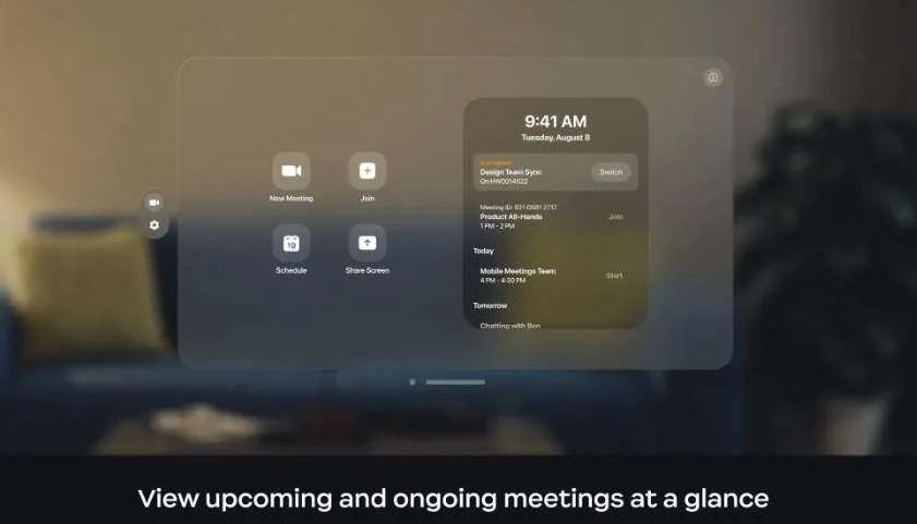 Zoom发布专为Vision Pro设计的视频会议应用