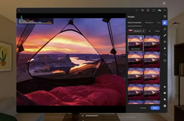 Adobe为苹果Vision Pro带来Lightroom和Firefly AI