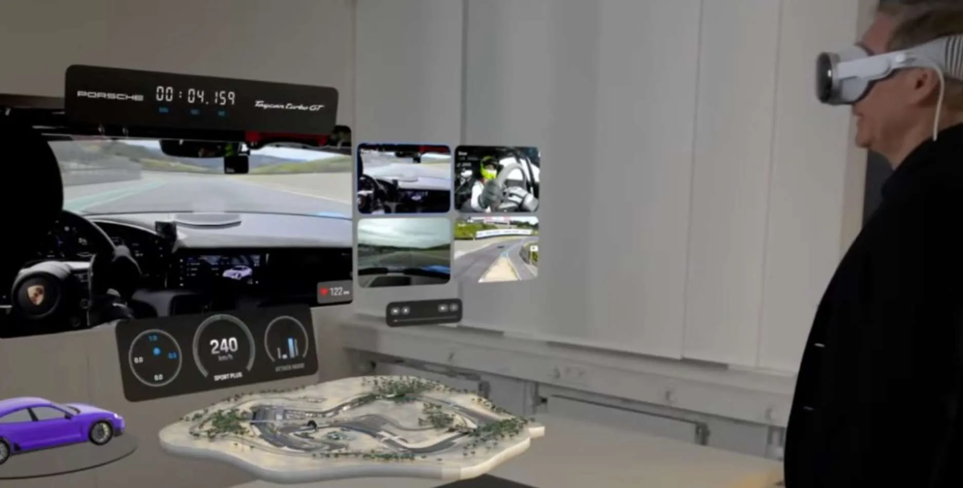 保时捷为Vision Pro推出新款Taycan电动汽车座舱应用程序