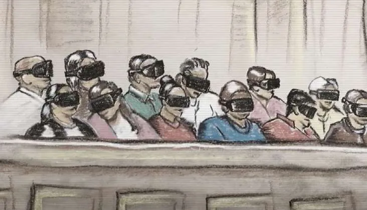 美国佛罗里达州一名法官使用VR头显感受犯罪场景