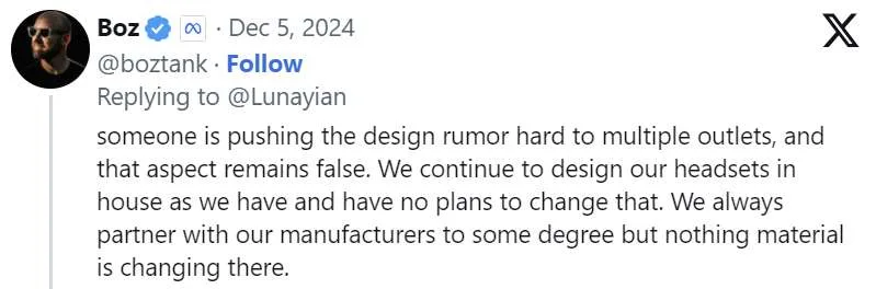 传Meta将Quest头显设计工作全部外包给歌尔股份，Meta CTO予以否认