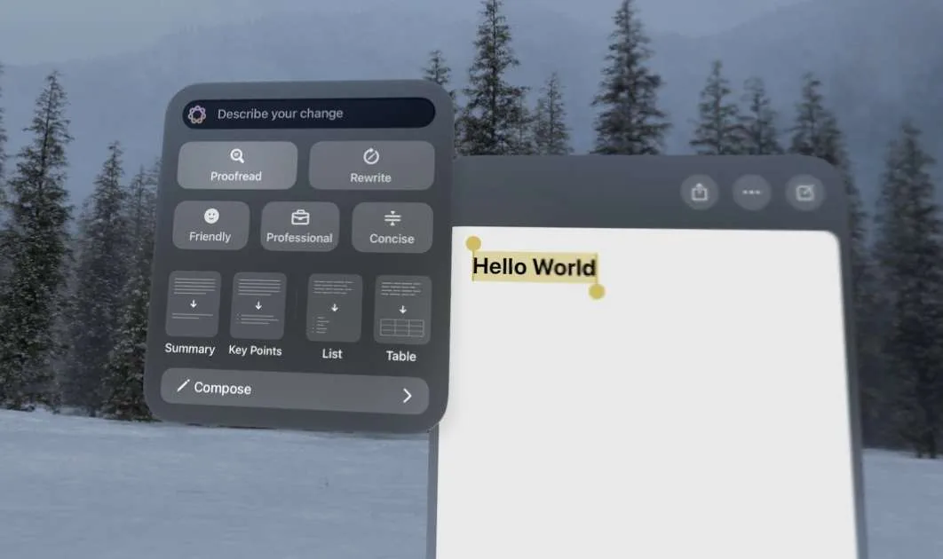 苹果推送visionOS 2.4开发者预览版，正式纳入Apple Intelligence