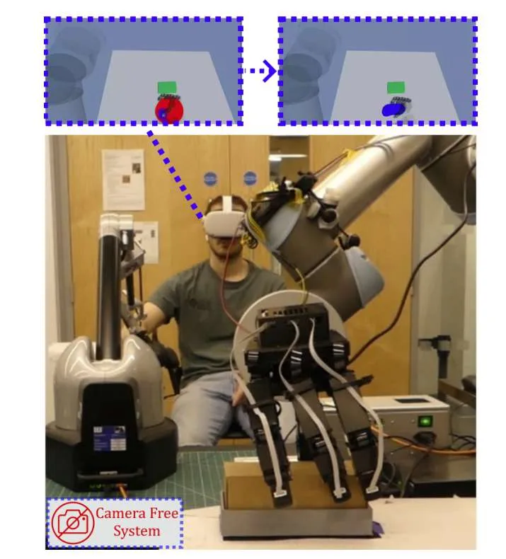 VR触觉远程操控在无视觉输入下实现80％成功率物体抓取