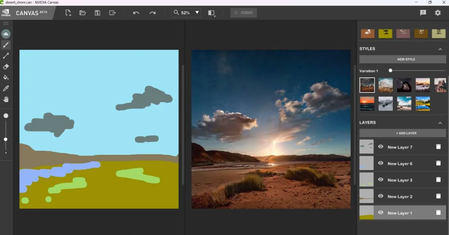 PICO用户分享：用NVIDIA Canvas AI绘画制作VR全景图