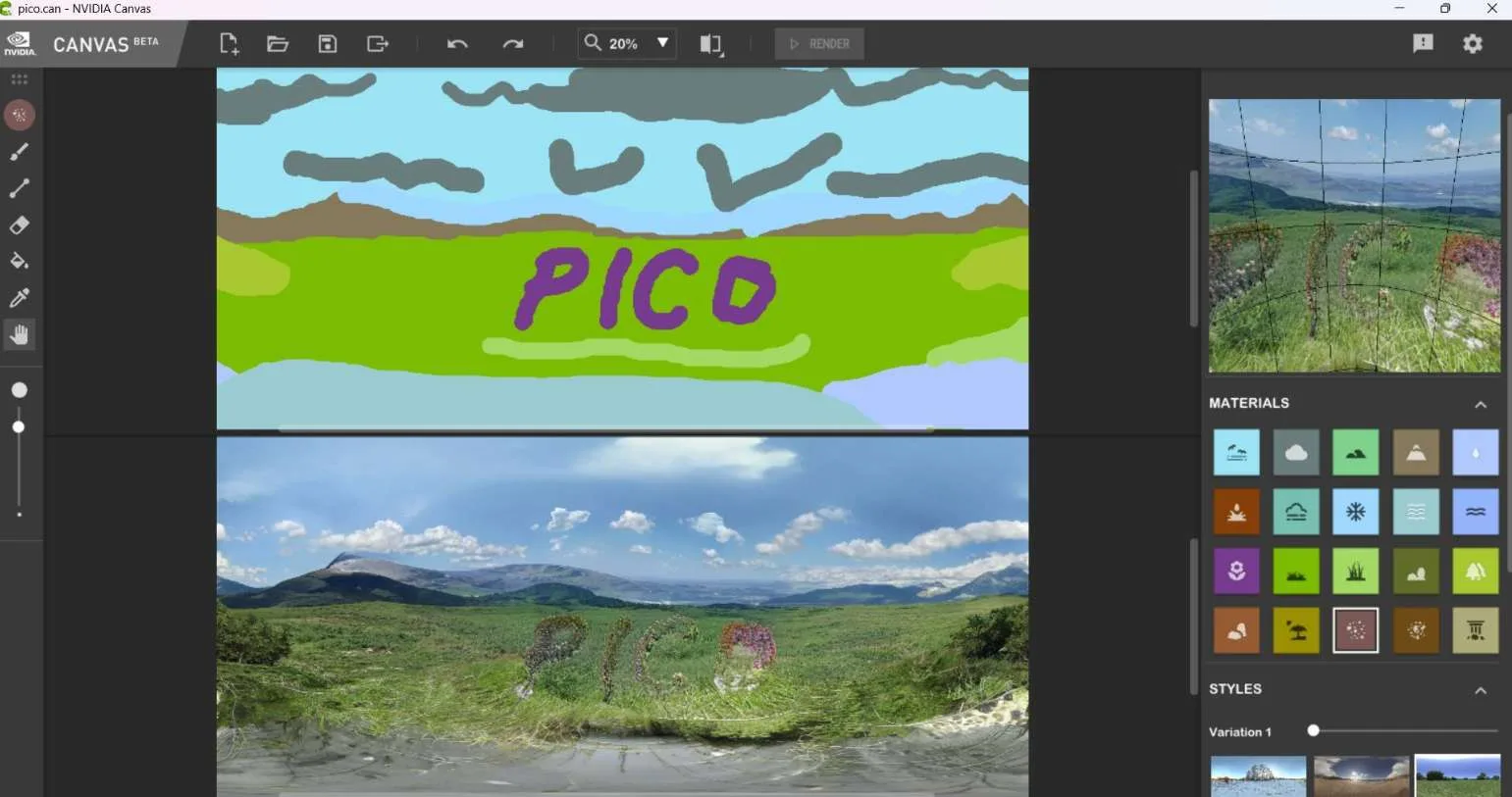 PICO用户分享：用NVIDIA Canvas AI绘画制作VR全景图