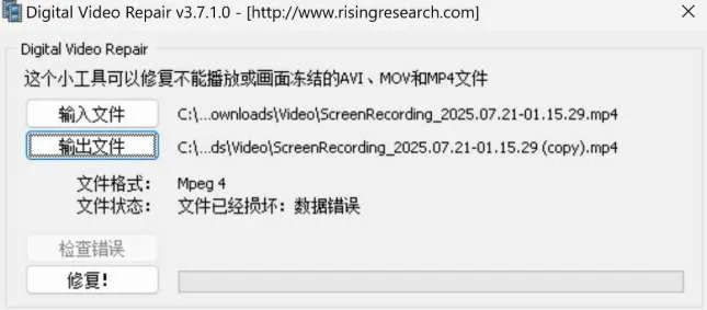PICO用户分享视频修复工具Digital Video Repair使用指南