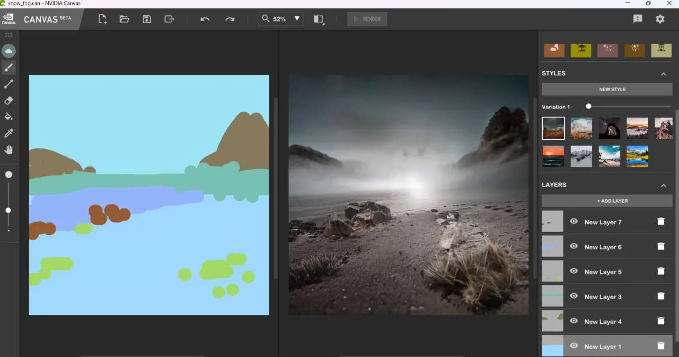 PICO用户分享：用NVIDIA Canvas AI绘画制作VR全景图