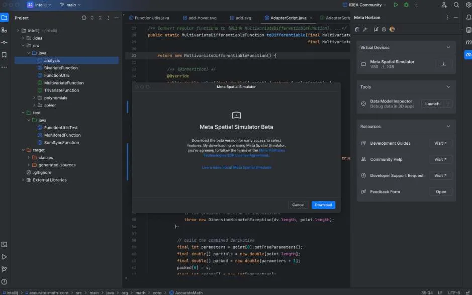Meta推出Spatial Simulator，在Android Studio直接模拟测试Horizon OS应用