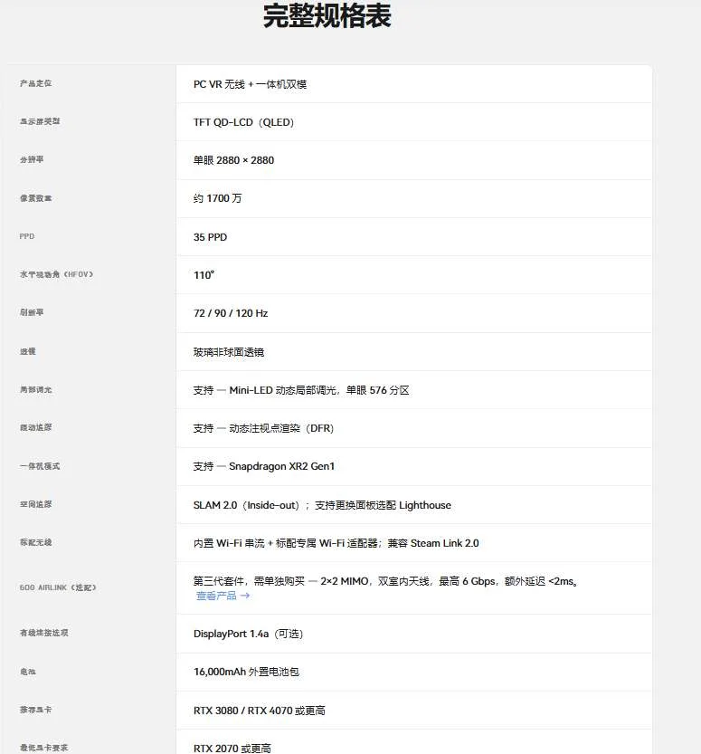 小派发布Crystal Pro:搭载原生注视点串流,定价1399美元起