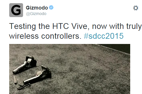HTC Vive 将在圣地亚哥动漫节上展示无线控制器