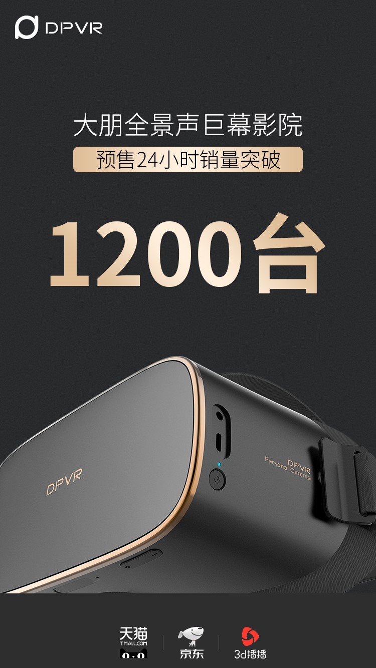 首发24小时销量突破1200台，DPVR全景声巨幕影院8.8预售开启