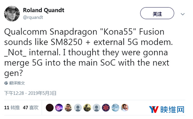 传言高通骁龙865芯片还将支持外置5G调制解调器