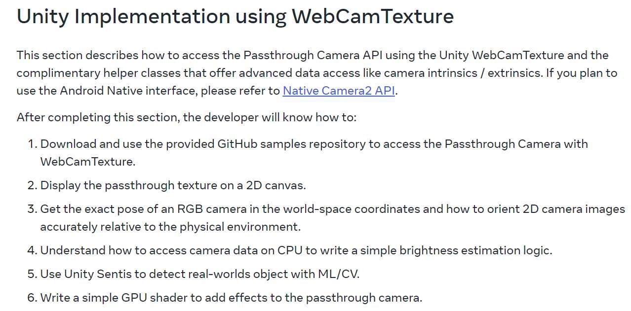 Meta现已提供用于访问透视摄像头的Passthrough Camera API